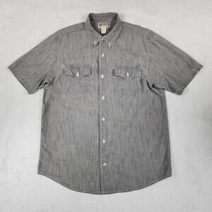 Duluth Trading Shirt Mens M 40 Grit Gray Chambray